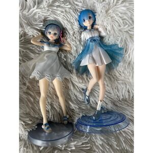 Re:Zero Rem Figure Lot Taito Summer Dress & Water Dress Anime Bundle 2pc
